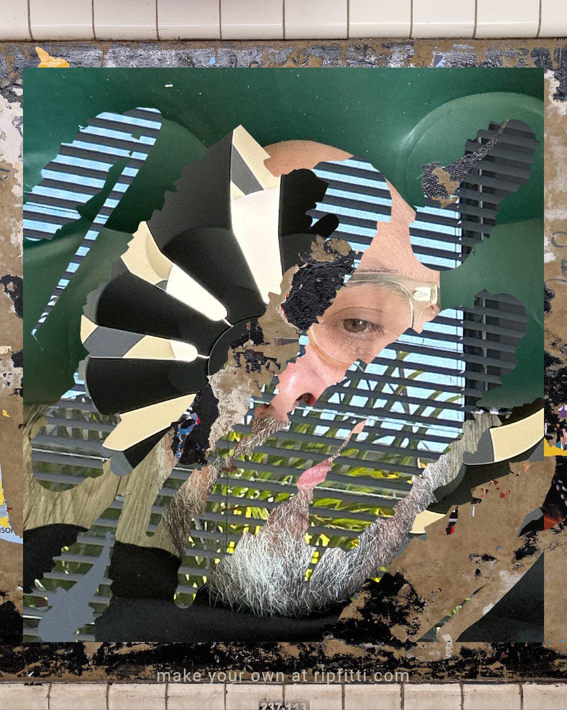 A rip through layered photos in Ripfitti